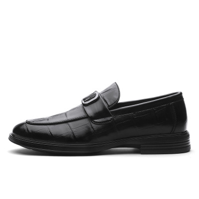 Leather shoes men's spring 2022 new British style Korean version trend versatile bright face work youth black casual shoes